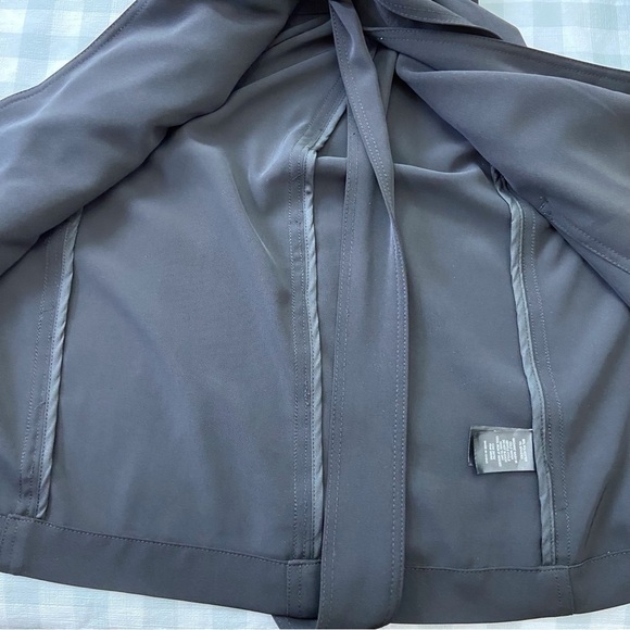 Maison Cinqcent500 black dress true wrap luxury long sleeve waist tie belt Small - Picture 7 of 16